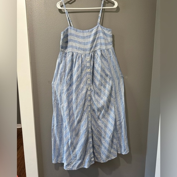 LOFT Women's LOFT Beach Striped Button Midi Dress - Picture 3 of 7